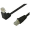 100' CAT5e (350 MHz) UTP Network Cable - Down-Straight Angled Connectors - Black